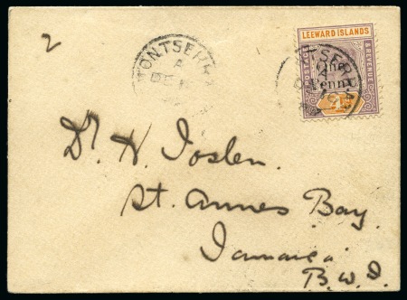 Stamp of Montserrat 1902 (Dec 26) Envelope to Jamaica with 1902 1d on 