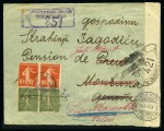 Stamp of France » Guerre 1917-19 POSTES SERBES: Collection in thin brown st