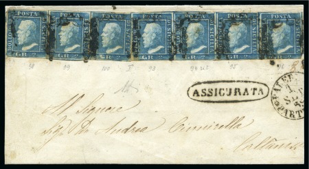 Stamp of Italian States » Sicily 1859 2gr Light blue, strip of three and strip of f