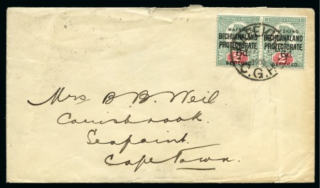 Stamp of South Africa » Mafeking 1900 6d Sans-Serif ovpt on GB 2d green & carmine t