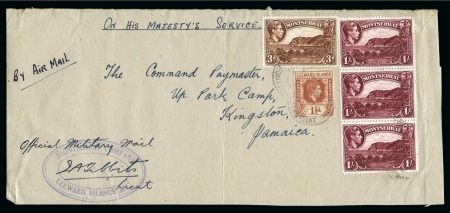 Stamp of Montserrat 1943 Pair of fronts from the wartime Military deta