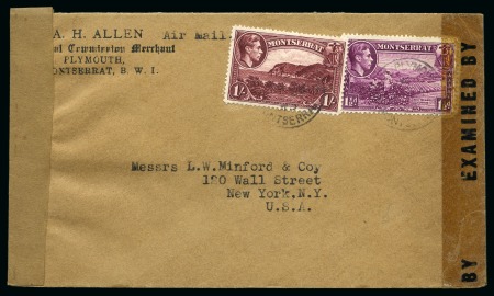 Stamp of Montserrat 1943 (Apr 24) Envelope to the USA with 1938-48 1s 
