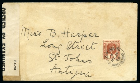 Stamp of Montserrat 1943 (Nov 29) Envelope to Antigua with Leeward Isl