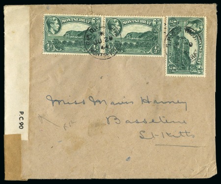 Stamp of Montserrat 1944 (June 20) OHMS envelope (inscription covered)