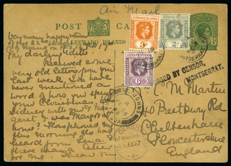 Stamp of Montserrat 1943 (Feb 19) Leeward Islands KGVI 1/2d postal sta