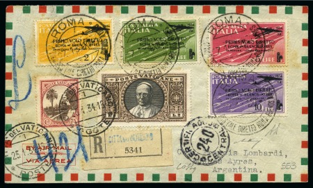Stamp of Italy » Vatican State 1934 Mixed franking airmail cover franked by 1933