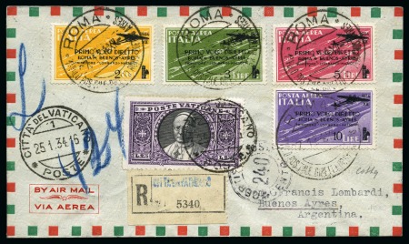 Stamp of Italy » Vatican State 1934 Mixed franking airmail cover franked by 1933