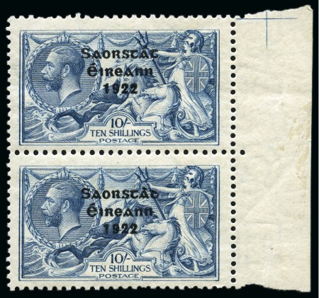Stamp of Ireland » 1922-23 Thom Three-Line Overprints (T47-T61) 1922-23 Thom 10s with "accent reversed" variety in