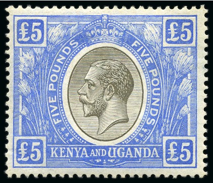 Stamp of Kenya, Uganda and Tanganyika » Kenya, Uganda and Tanganyika 1922-27 £5 Black & Blue, wmk Multiple script CA, m