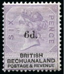 Stamp of Bechuanaland » British Bechuanaland 1888 Complete set of 5 surcharged values from 1d o