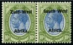 Stamp of South West Africa 1923 Setting II, complete set of 3 pairs, mint lh,