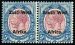 Stamp of South West Africa 1923 Setting II, complete set of 3 pairs, mint lh,
