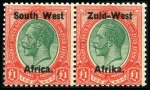 Stamp of South West Africa 1923 Setting I, complete set of 12 pairs, mint og,