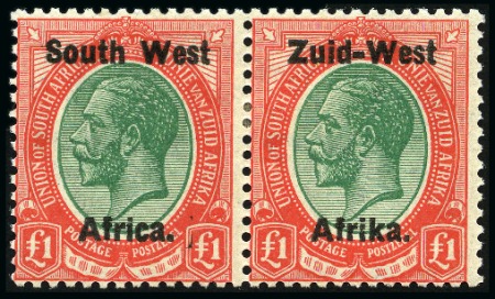 Stamp of South West Africa 1923 Setting I, complete set of 12 pairs, mint og,