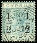 Stamp of Cyprus 1882-86, Mint & used selection incl. 1882 wmk CC 1