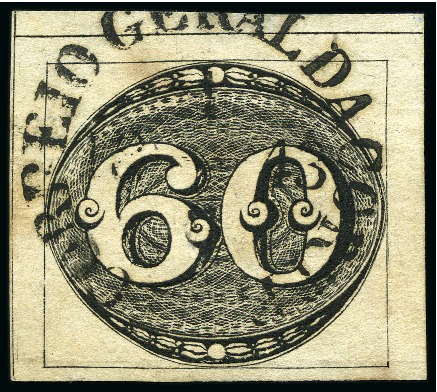 Stamp of Brazil » 1843 Bull's Eyes BRAZIL - EXCEPTIONAL FIRST DAY CANCEL 1.7.1843