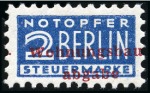 Stamp of Germany » Germany Collections and Large Lots 1948-54 BIZONE-ZWANGSZUSCHLAGSMARKEN: Large specia