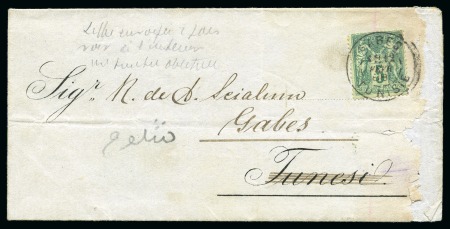 Stamp of Colonies françaises » Tunisie 1888 MALTA - TUNIS - GABES : Printed matter origin