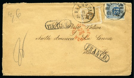 Stamp of Sweden » 1872-78 Ring Types 24ö Orange-yellow and 12ö blue, perf. 14,  tied by