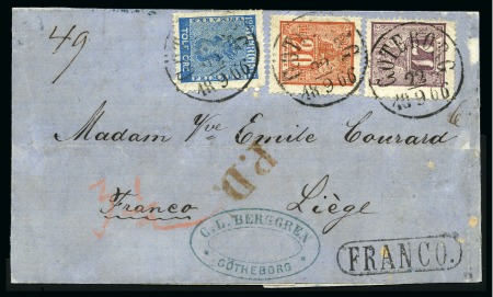Stamp of Sweden » 1862-66 Lion Types 20ö Red and 17ö violet together with Coat-of-Arms 