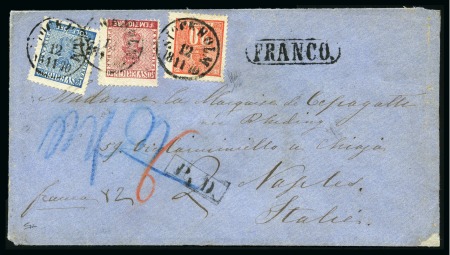 Stamp of Sweden » 1858-72 Coat of Arms Issue 50ö Carmine-rose together with 12ö blue and Lion t