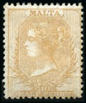 Stamp of Malta 1860-82, 1/2d Mint &used collection written up on 