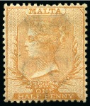 Stamp of Malta 1860-82, 1/2d Mint &used collection written up on 