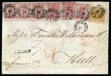 Stamp of Sweden » 1858-72 Coat of Arms Issue UNIQUE 324ö cover to the UK

50ö Violet-tinged c