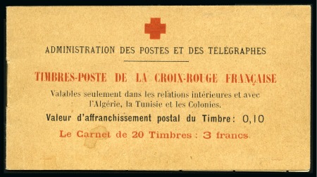 Stamp of France » Carnets 1914 5c +5c CROIX-ROUGE en carnet de 20 timbres, n