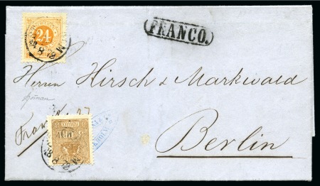Stamp of Sweden » 1872-78 Ring Types 24ö Orange, perf. 14, and Lion type 3ö greyish bro