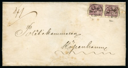 Stamp of Sweden » 1862-66 Lion Types 17ö Reddish bluish lilac, two singles tied by MALM