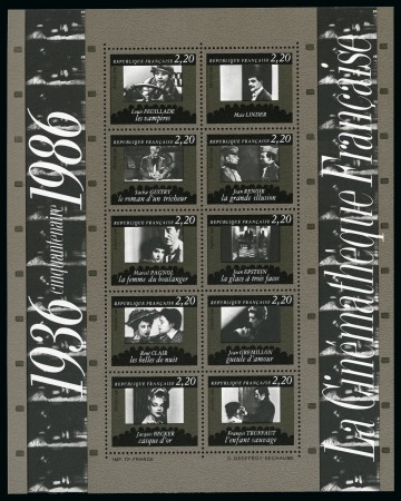Stamp of France » Blocs et Feuillets 1986 Bloc-feuillet Cinéma avec variété "Ecran blan