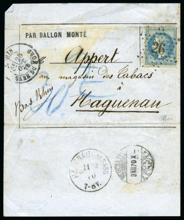 Stamp of France » Guerre de 1870-1871 Curieux ballon monté parti le 25.10.1870 de Paris 