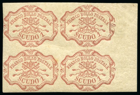 Stamp of Rarities of the World ITALIAN STATES - PAPAL STATES
1852 1 Scudo Rose