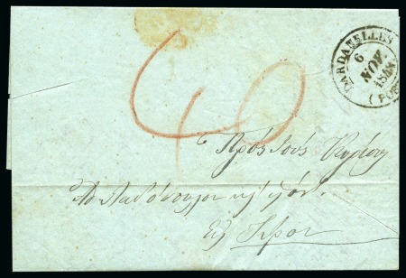 Stamp of Greece » French Levant Post Offices 1848 Serres to Syra, Greece. Carried (privately?)