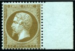 Stamp of France 1c Empire ND nuance mordoré, signé Roumet, plus 1c