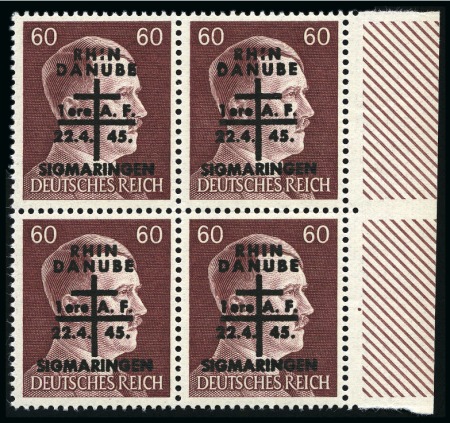 Stamp of France » Libération SIEGMARINGEN Série 1 à 19 (sauf 10 et 12) en bloc