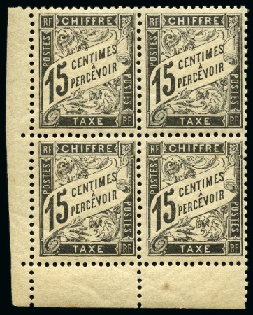 Stamp of France » Timbres-Taxe 1891-92 15c Taxe noir en bloc de 4 neuf sans ch.,