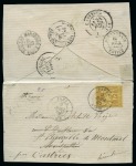 Stamp of France JAFFA Enveloppe avec 15c Sage en paire de La Caval