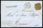 Stamp of France TUNISIE Deux lettres de Marseille pour Tunis : une