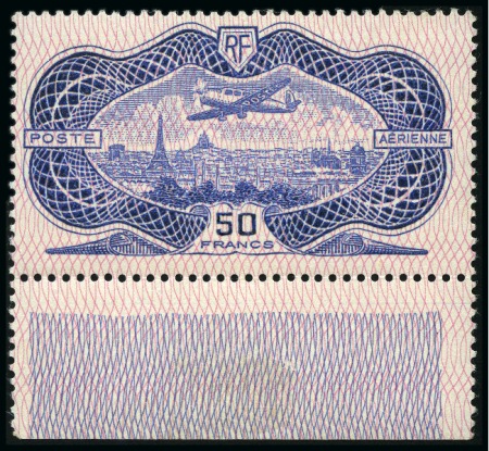 Stamp of France » Poste Aérienne 1936 50F Burelé, neuf sans ch. (trace sur le devan