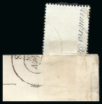 Stamp of Belgium » Belgique. 1866-67 Petit Lion (COB 22-25) 1c gris avec inscription au dos "Timbres Pos" obl.
