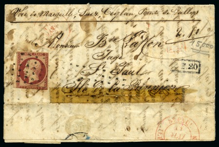 Stamp of Colonies françaises » Réunion 1854-1902, 66 lettres avec timbres de Réunion ou d