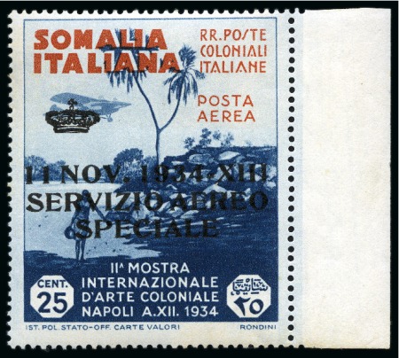 Stamp of Italy » Italian Colonies and Possessions » Somalia 1934 Mogadiscio-Roma Flight with Service Aero Spec