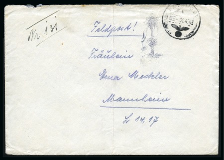 Stamp of Germany » Fieldpost WW II » Fieldpost WW II - Wehrmacht 1941-43 Afrikakorps "Palm-tree" postmark: Lot of s