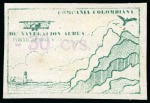 Stamp of Colombia 1920 COMPAÑIA COLOMBIANA DE NAVEGACION AEREA Compl