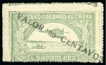 Stamp of Colombia 1920-22 SCADTA "VALOR 10 CENTS" on 50c green, sign
