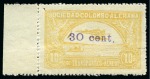 Stamp of Colombia 1920-22 SCADTA "VALOR 10 CENTS" on 50c green, sign