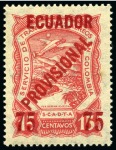 Stamp of Ecuador 1928 Surcharged Colombian stamps : Set of 7 values