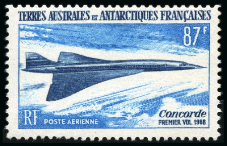 Stamp of Colonies françaises » TAAF 1969 Concorde 87F non émis, neuf, redentelé en hau